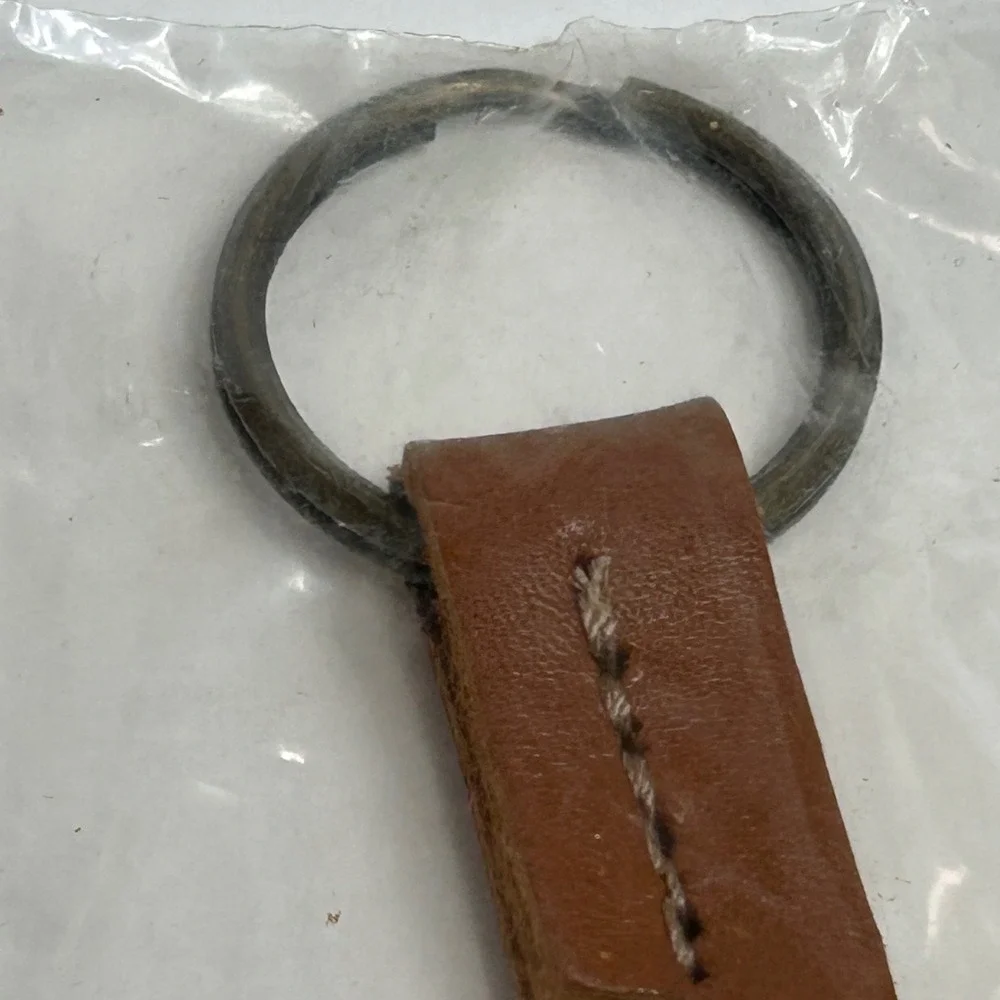 Vintage Marlboro Keychain Set 2 Solid Brass Leather Western Cowboy Made in USA